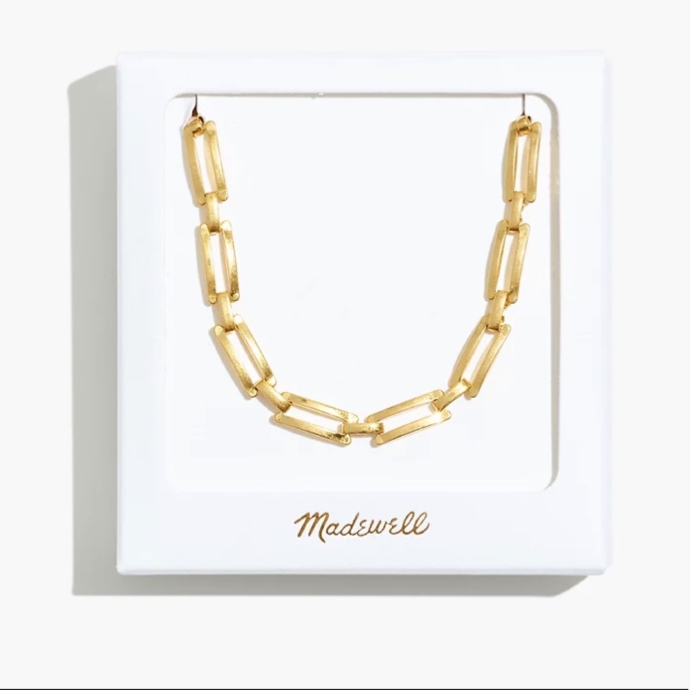 Madewell Rectangular Chain Necklace in Gift Box